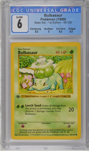 Bulbasaur #44/102 - Base Set - 1st Edition - CGC 6.0