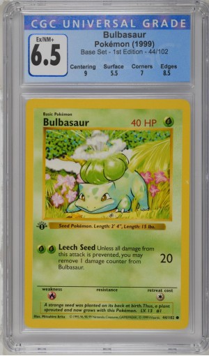 Bulbasaur #44/102 - Base Set - 1st Edition - CGC 6.5