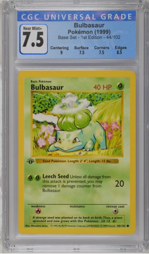 Bulbasaur #44/102 - Base Set - 1st Edition - CGC 7.5
