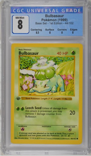 Bulbasaur #44/102 - Base Set - 1st Edition - CGC 8.0 Bulbasaur #44/102 - Base Set - 1st Edition - CGC 8.0