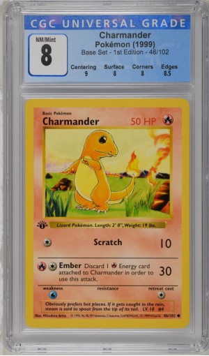 Charmander #46/102 - Base Set - 1st Edition - CGC 8.0