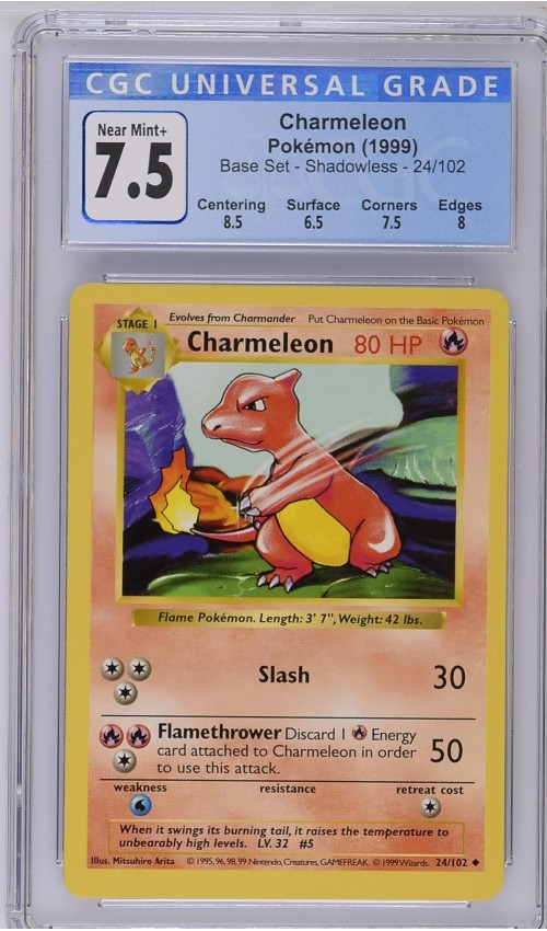 Charmeleon #24/102 - Base Set - Shadowless - CGC 7.5 Charmeleon #24/102 - Base Set - Shadowless - CGC 7.5