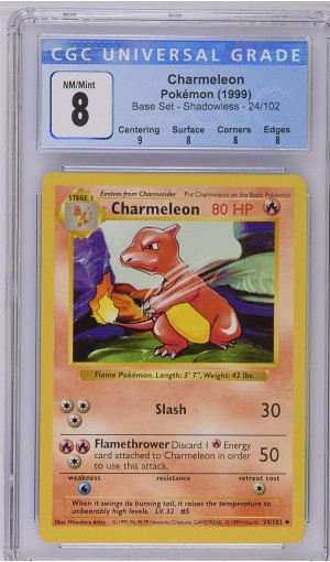 Charmeleon #24/102 - Base Set - Shadowless - CGC 8.0