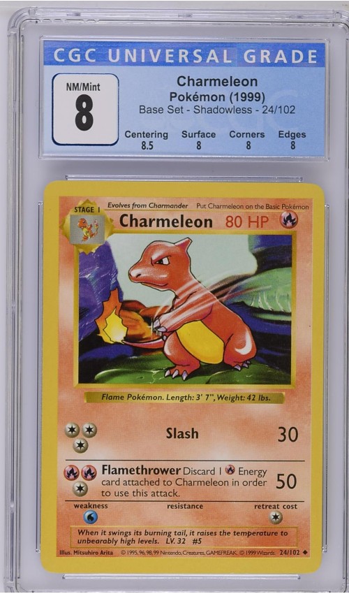 Charmeleon #24/102 - Base Set - Shadowless - CGC 8.0 Charmeleon #24/102 - Base Set - Shadowless - CGC 8.0