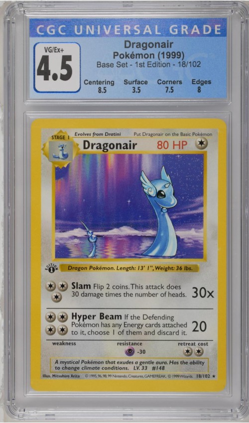 Dragonair #18/102 - Base Set - 1st Edition - CGC 4.5