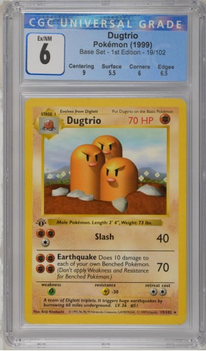 Dugtrio #19/102 - Base Set - 1st Edition - CGC 6.0