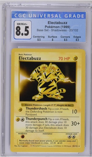 Electabuzz #20/102 - Base Set - Shadowless - CGC 8.5