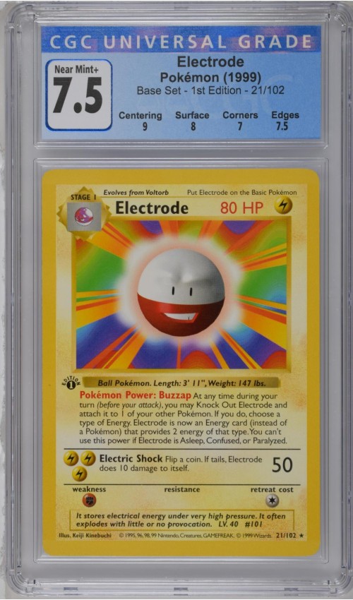 Electrode #21/102 - Base Set - 1st Edition - CGC 7.5 Electrode #21/102 - Base Set - 1st Edition - CGC 7.5