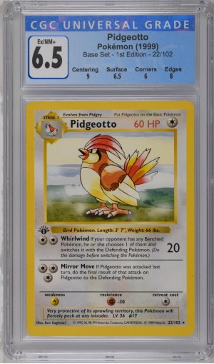 Pidgeotto #22/102 - Base Set - 1st Edition - CGC 6.5