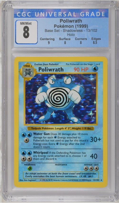 Poliwrath #13/102 - Base Set - Shadowless - CGC 8.0 Poliwrath #13/102 - Base Set - Shadowless - CGC 8.0