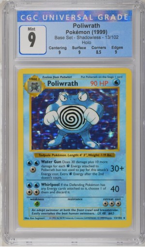 Poliwrath #13/102 - Base Set - Shadowless - CGC 9.0 Poliwrath #13/102 - Base Set - Shadowless - CGC 9.0