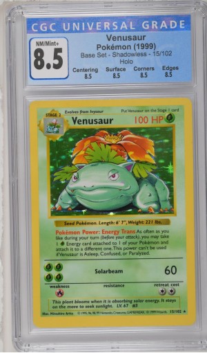 Venusaur #15/102 - Base Set - Shadowless - CGC 8.5