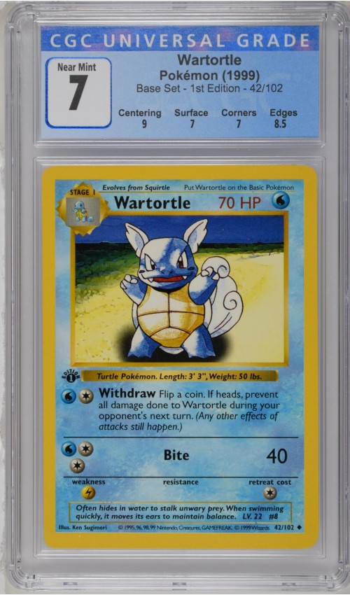 Wartortle #42/102 - Base Set - 1st Edition - CGC 7.0 Wartortle #42/102 - Base Set - 1st Edition - CGC 7.0